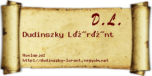 Dudinszky Lóránt névjegykártya