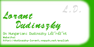lorant dudinszky business card